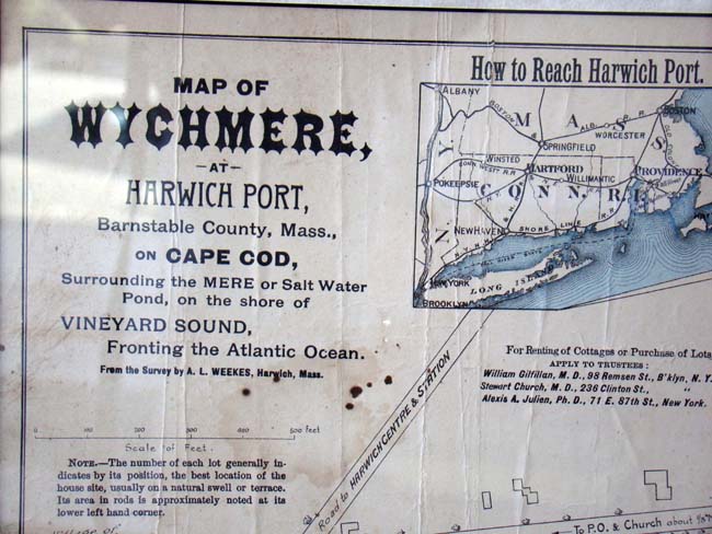 A 19th century map of Wychmere Harbor in Harwich Port, Mass., circa 1870, by A.L. Weekes — image 2